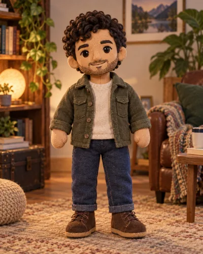 AI-created example: A soft toy inspired by a human likeness
