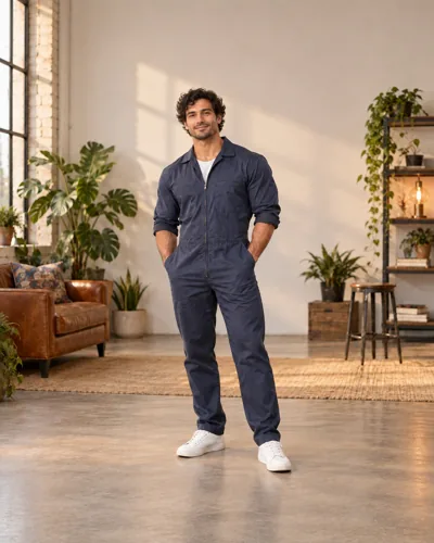 AI-created example: A fully clothed man with an imagined athletic build